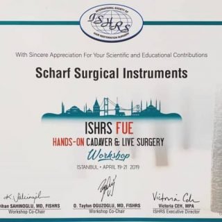 ISHRS Regional Workshop FUE Cadaver Hands-On Lİve Surgery. April 19-21 2019 Istanbul, Turkey